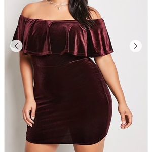 Velvet off the shoulder dress